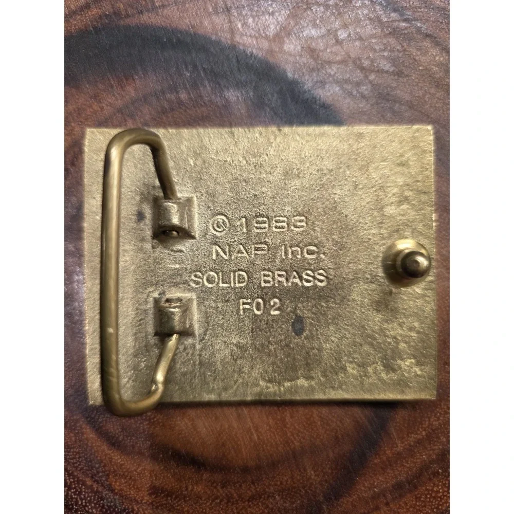 Boy Scouts Of America Solid Brass Uniform Belt Buckle On White Enamel Vintage